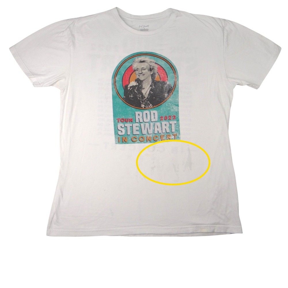 Rod Stewart 2022 Tour‎ In Concert White T Shirt Womens XL